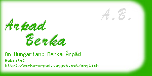 arpad berka business card