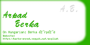 arpad berka business card